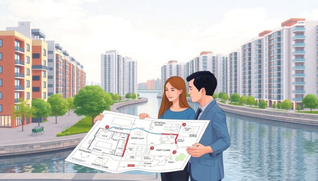 Ипотека на квартиру с видом на воду (реку - иллюстрация