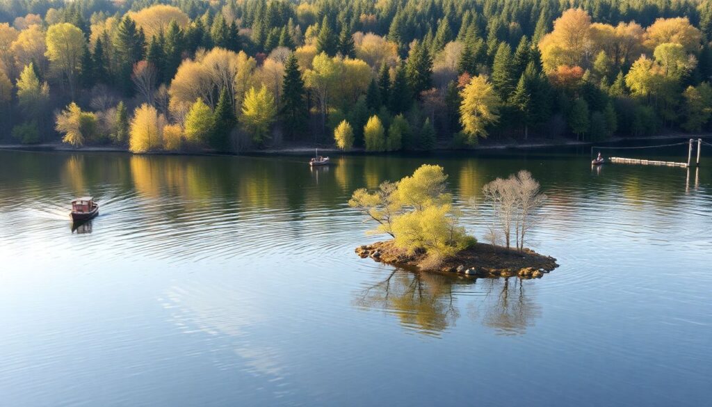 озеро - иллюстрация