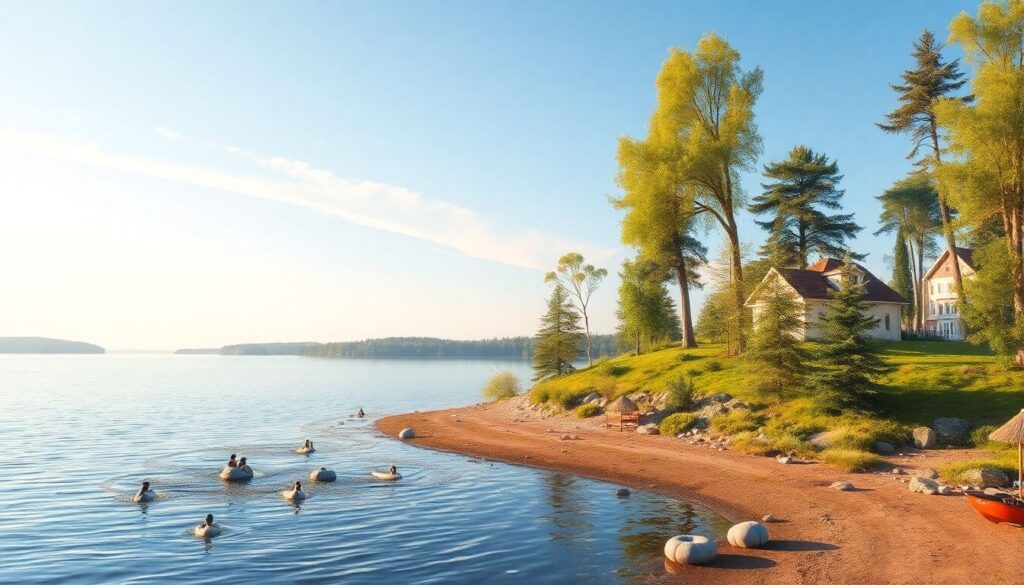 озеро - иллюстрация