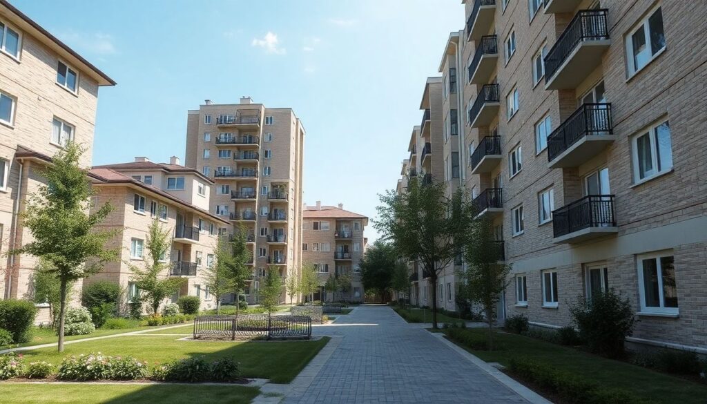 Ипотека на квартиру в малоэтажном жилом комплексе - иллюстрация